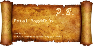 Patai Bogdán névjegykártya